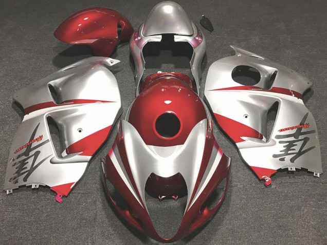 Rabatt Suzuki GSXR 1300 Motorrad Verkleidung 1996-2007 - Glanzendes Rot und Silber