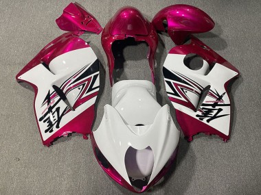 Rabatt Suzuki GSXR 1300 Motorrad Verkleidung 1996-2007 - Glanzendes Weiss Rosa
