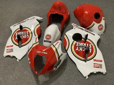 Rabatt Suzuki GSXR 1300 Motorrad Verkleidung 1996-2007 - Weiss Rot Lucky Strike