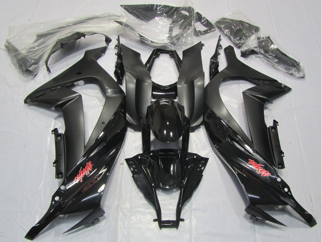 Rabatt Kawasaki ZX10R Motorrad Verkleidung 2011-2015 - Glanzendes Schwarz Matt Schwarz Rot Aufkleber
