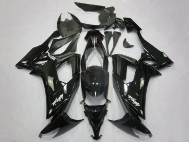 Rabatt Kawasaki ZX10R Motorrad Verkleidung 2008-2010 - Glanzendes Schwarz Matt Schwarz Weiss Aufkleber