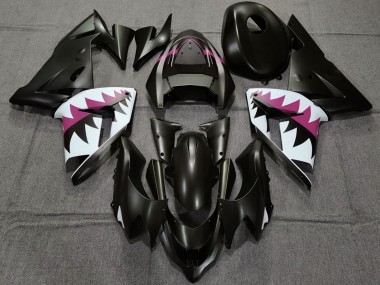Rabatt Kawasaki ZX10R Motorrad Verkleidung 2004-2005 - Matt Schwarz und Rosa Hai