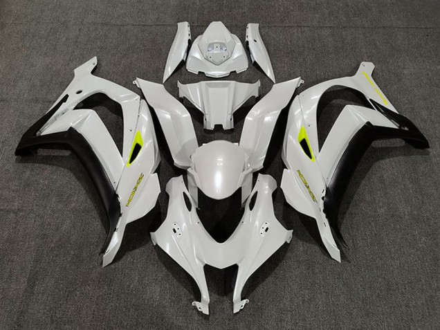 Rabatt Kawasaki ZX10R Motorrad Verkleidung 2016-2020 - Perl Weiss Gelb Matt Schwarz