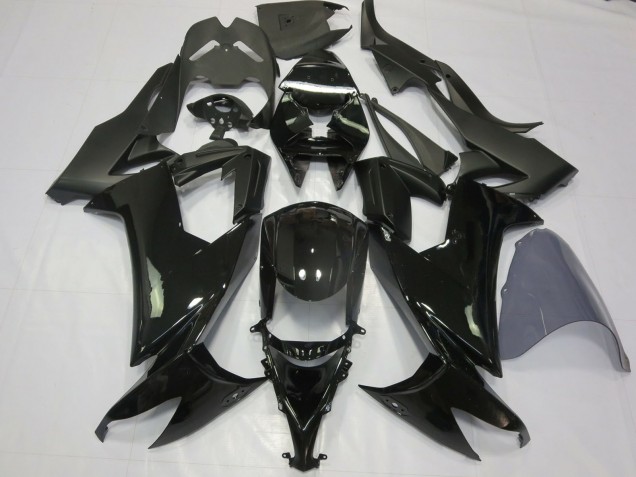 Rabatt Kawasaki ZX10R Motorrad Verkleidung 2008-2010 - Glanzendes Schwarz Matt Schwarz