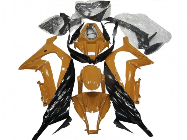 Rabatt Kawasaki ZX10R Motorrad Verkleidung 2011-2015 - Dunkel Orange Glanzendes Schwarz