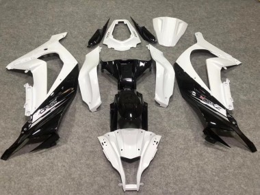 Rabatt Kawasaki ZX10R Motorrad Verkleidung 2011-2015 - Weiss Glanzendes Schwarz