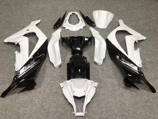 Rabatt Kawasaki ZX10R Motorrad Verkleidung 2011-2015 - Weiss Glanzendes Schwarz