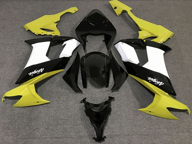 Rabatt Kawasaki ZX10R Motorrad Verkleidung 2008-2010 - Glanzendes Gelb Schwarz und Weiss