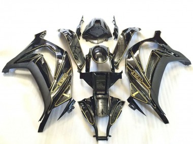 Rabatt Kawasaki ZX10R Motorrad Verkleidung 2011-2015 - Silber Glanzendes Schwarz Matt Schwarz Gold