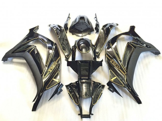 Rabatt Kawasaki ZX10R Motorrad Verkleidung 2011-2015 - Silber Glanzendes Schwarz Matt Schwarz Gold