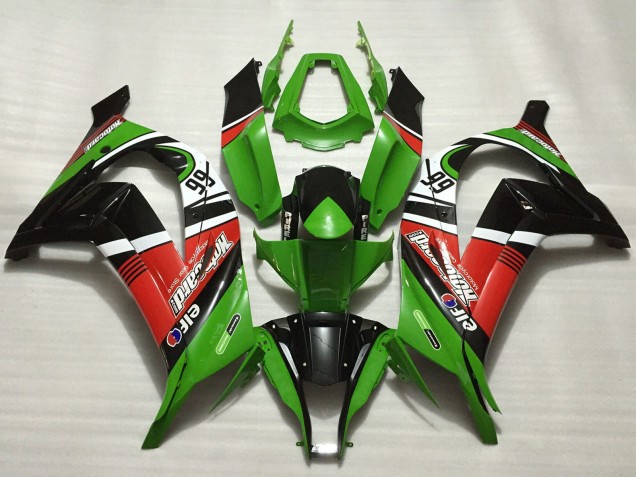 Rabatt Kawasaki ZX10R Motorrad Verkleidung 2011-2015 - Grun Rot Weiss Schwarz Elf Motocard 66