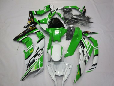 Rabatt Kawasaki ZX10R Motorrad Verkleidung 2011-2015 - Weiss Grun Gelb Schwarz Maxxis Dunlop