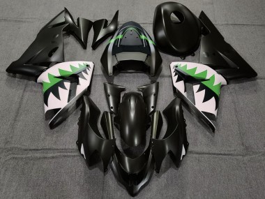 Rabatt Kawasaki ZX10R Motorrad Verkleidung 2004-2005 - Matt Schwarz und Grun
