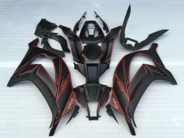 Rabatt Kawasaki ZX10R Motorrad Verkleidung 2011-2015 - Matt Schwarz Rot