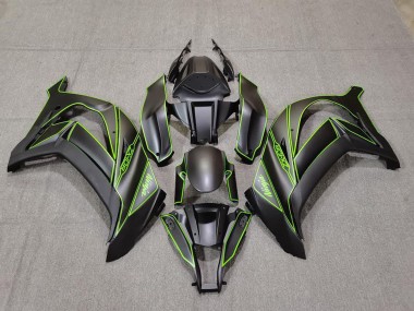 Rabatt Kawasaki ZX10R Motorrad Verkleidung 2011-2015 - Matt Schwarz Grun Linie
