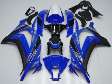 Rabatt Kawasaki ZX10R Motorrad Verkleidung 2011-2015 - Weiss Blau Glanzendes Schwarz OEM Stil
