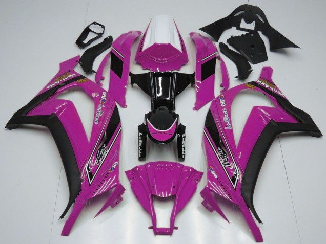 Rabatt Kawasaki ZX10R Motorrad Verkleidung 2011-2015 - Weiss Rosa Glanzendes Schwarz OEM Stil