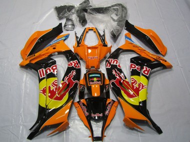 Rabatt Kawasaki ZX10R Motorrad Verkleidung 2011-2015 - Orange Gelb Glanzendes Schwarz Red Bull