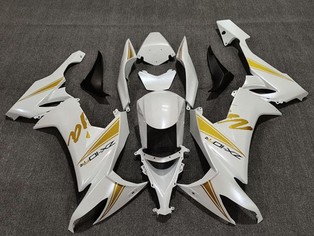 Rabatt Kawasaki ZX10R Motorrad Verkleidung 2008-2010 - Perl Weiss Gold