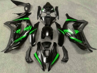 Rabatt Kawasaki ZX10R Motorrad Verkleidung 2016-2020 - Matt Schwarz Grun Ninja