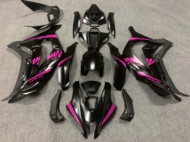 Rabatt Kawasaki ZX10R Motorrad Verkleidung 2016-2020 - Matt Schwarz Rosa Ninja