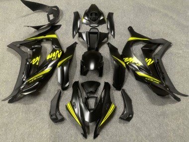 Rabatt Kawasaki ZX10R Motorrad Verkleidung 2016-2020 - Matt Schwarz Gelb Ninja