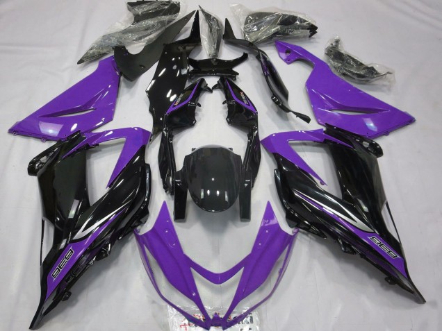 Rabatt Kawasaki ZX6R Motorrad Verkleidung 2013-2018 - Lila Glanzendes Schwarz