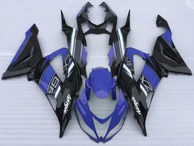 Rabatt Kawasaki ZX6R Motorrad Verkleidung 2013-2018 - Blau Schwarz Weiss