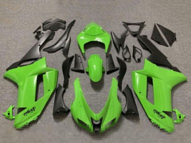 Rabatt Kawasaki ZX6R Motorrad Verkleidung 2007-2008 - Glanzendes Grun und Matt Schwarz