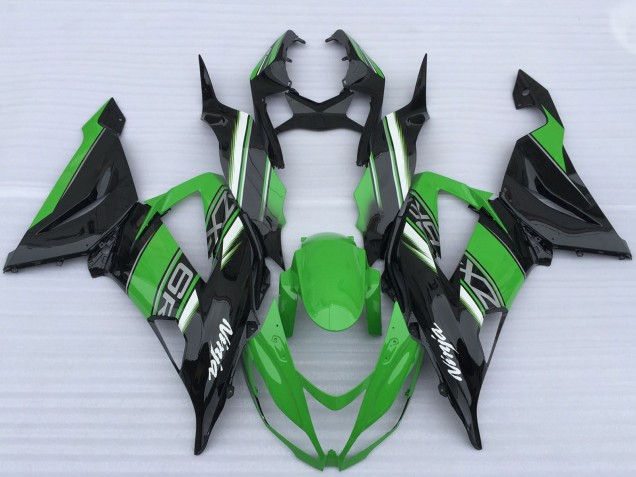 Rabatt Kawasaki ZX6R Motorrad Verkleidung 2013-2018 - Grun Schwarz Weiss