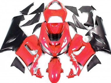 Rabatt Kawasaki ZX6R Motorrad Verkleidung 2005-2006 - Rot Matt Schwarz