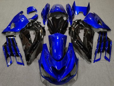 Rabatt Kawasaki ZX14R Motorrad Verkleidung 2012-2024 - Blau Glanzendes Schwarz
