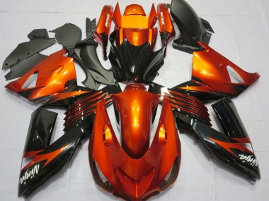 Rabatt Kawasaki ZX14R Motorrad Verkleidung 2006-2011 - Orange Glanzendes Schwarz
