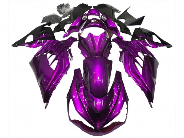 Rabatt Kawasaki ZX14R ZZR1400 Motorrad Verkleidung 2012-2024 - Lila Schwarz