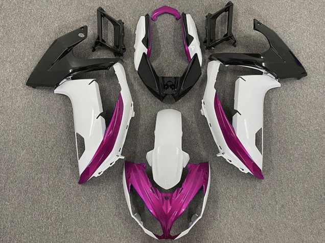 Rabatt Kawasaki Ninja 650R Motorrad Verkleidung 2009-2011 - Weiss Magenta Matt Schwarz