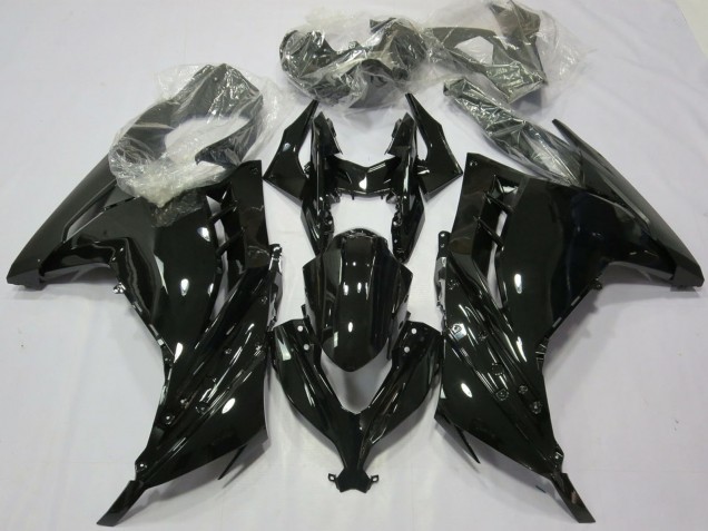 Rabatt Kawasaki Ninja 300 Motorrad Verkleidung 2013-2024 - Glanzendes Schwarz