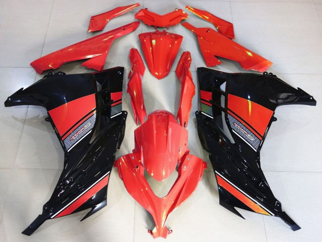 Rabatt Kawasaki Ninja 300 Motorrad Verkleidung 2013-2024 - Rot Schwarz