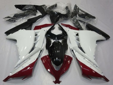 Rabatt Kawasaki Ninja 300 Motorrad Verkleidung 2013-2024 - Weiss Kastanienbraun Rot Schwarz