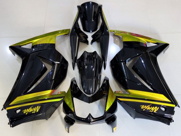 Rabatt Kawasaki Ninja 250 Motorrad Verkleidung 2008-2012 - Glanzendes Schwarz Gelb