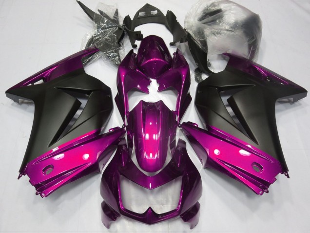 Rabatt Kawasaki Ninja 250 Motorrad Verkleidung 2008-2012 - Rosa Matt Schwarz