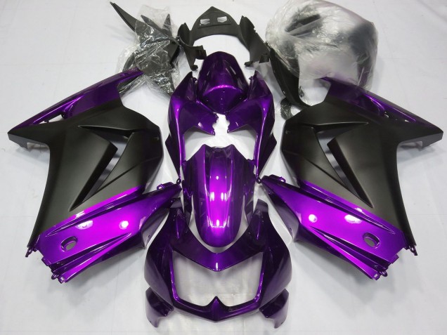 Rabatt Kawasaki Ninja 250 Motorrad Verkleidung 2008-2012 - Lila Matt Schwarz