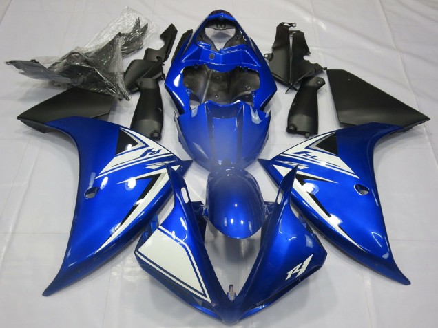 Rabatt Yamaha R1 Motorrad Verkleidung 2012-2014 - Blau Weiss Matt Schwarz