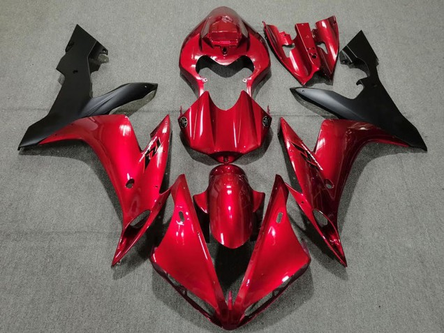 Rabatt Yamaha R1 Motorrad Verkleidung 2004-2006 - Bonbon Rot Matt Schwarz
