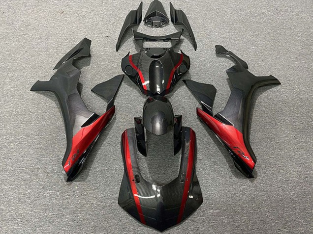 Rabatt Yamaha R1 Motorrad Verkleidung 2015-2019 - Carbonfaser Stil Rot