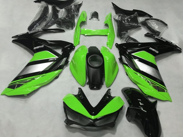 Rabatt Yamaha R3 Motorrad Verkleidung 2015-2018 - Grun Silber Glanzendes Schwarz
