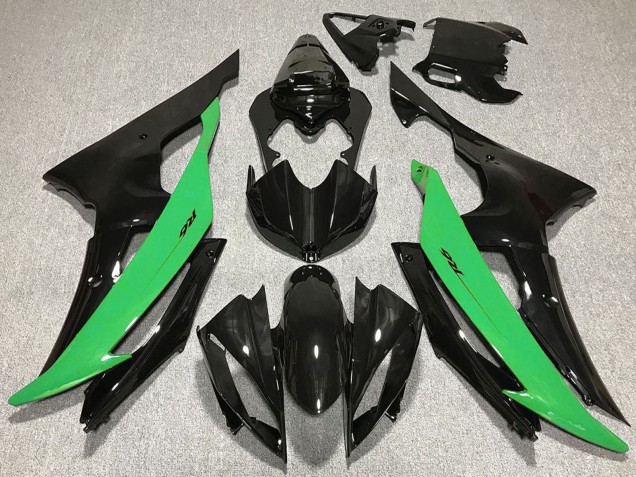 Rabatt Yamaha R6 Motorrad Verkleidung 2008-2016 - Grun Glanzendes Schwarz