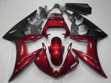 Rabatt Yamaha R6 Motorrad Verkleidung 2005 - Dunkel Rot Matt Schwarz