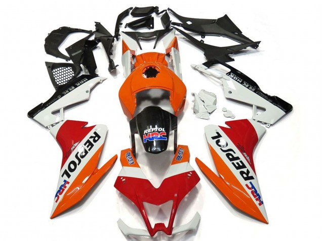 Rabatt Aprilia RS4 125 Motorrad Verkleidung 2012-2018 - Orange Weiss Rot Glanzendes Schwarz Repsol