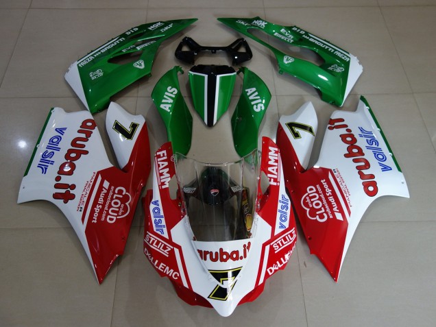 Rabatt Ducati 899 1199 Motorrad Verkleidung 2011-2014 - Weiss Rot Grun Fiamm 7