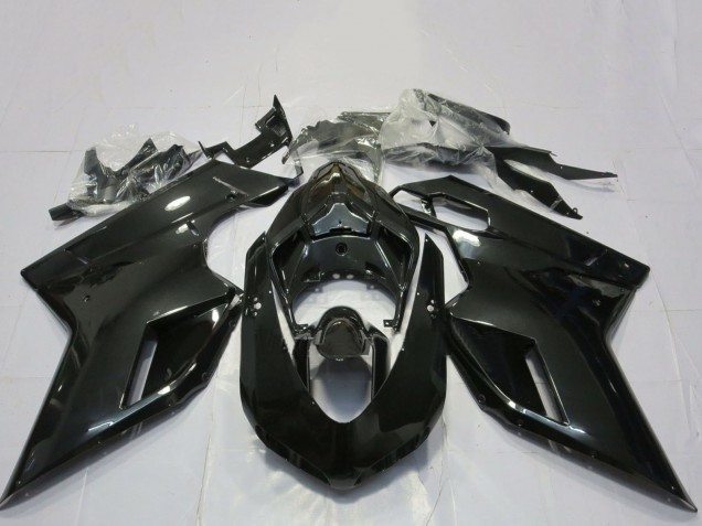 Rabatt Ducati 848 1098 1198 Motorrad Verkleidung 2007-2014 - Glanzendes Schwarz